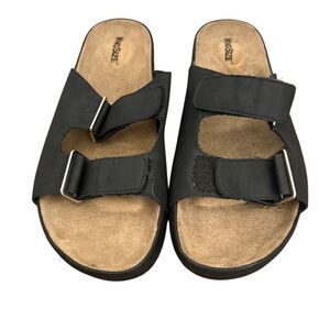 Men's Black Slide Sandals Size 10 Adjustable Buckle‎ Casual Summer